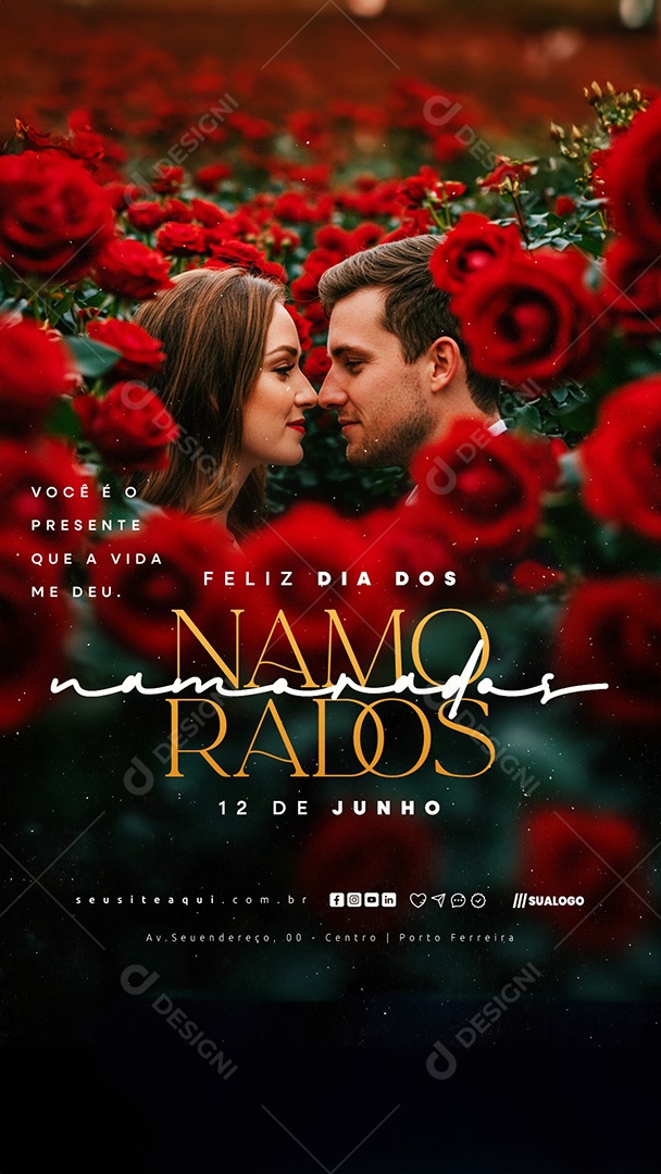 Story Feliz Dia Dos Namorados 12 de Junho Social Media PSD Editável