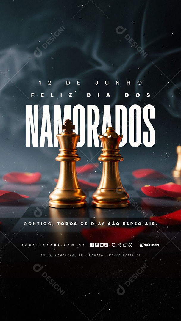 Story Feliz Dia Dos Namorados 12 de Junho Social Media PSD Editável