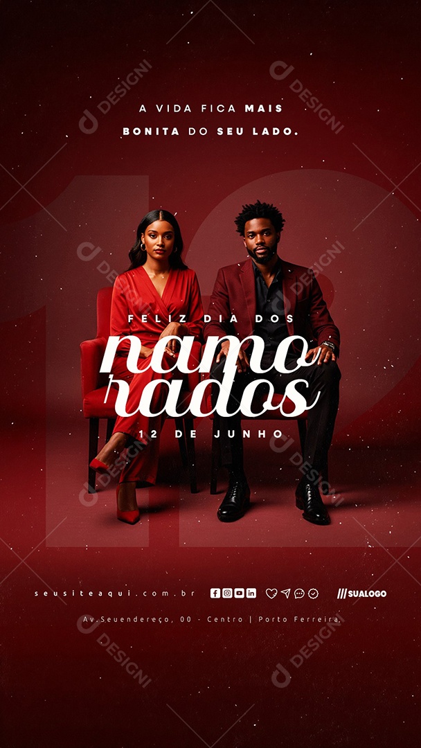 Story Feliz Dia Dos Namorados 12 de Junho Social Media PSD Editável