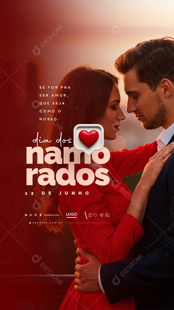 Story Dia Dos Namorados 12 de Junho Social Media PSD Editável