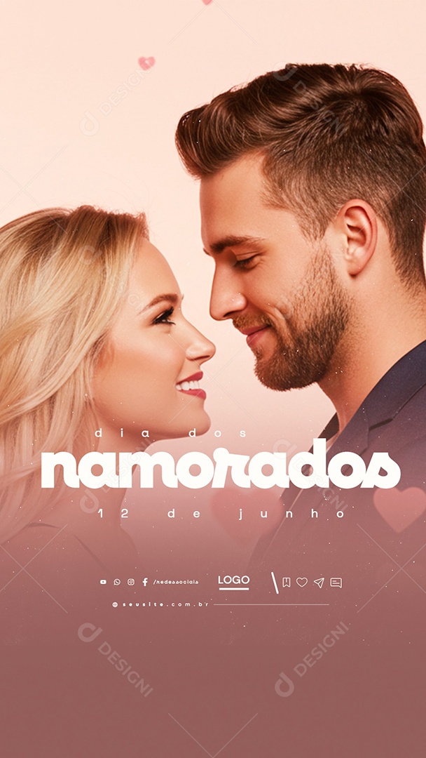 Story Feliz Dia Dos Namorados 12 de Junho Social Media PSD Editável