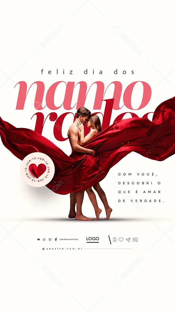Story Feliz Dia Dos Namorados 12 de Junho Social Media PSD Editável
