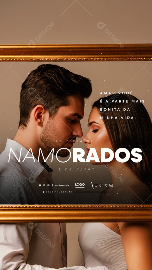 Story Feliz Dia Dos Namorados 12 de Junho Social Media PSD Editável