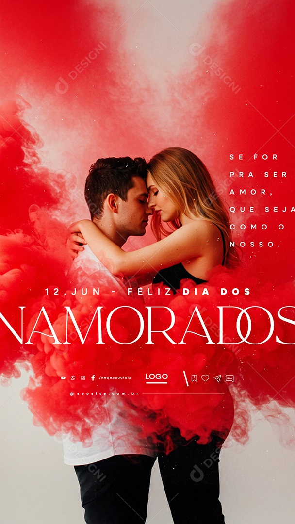 Story Feliz Dia Dos Namorados 12 de Junho Social Media PSD Editável