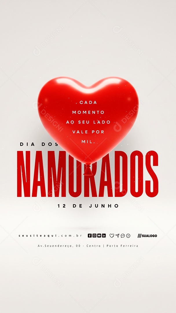 Story Dia Dos Namorados 12 de Junho Social Media PSD Editável