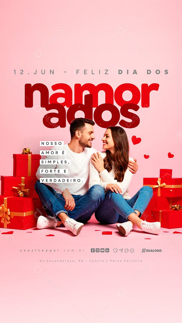 Story Feliz Dia Dos Namorados 12 de Junho Social Media PSD Editável