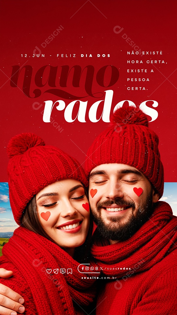 Story Feliz Dia Dos Namorados 12 de Junho Social Media PSD Editável