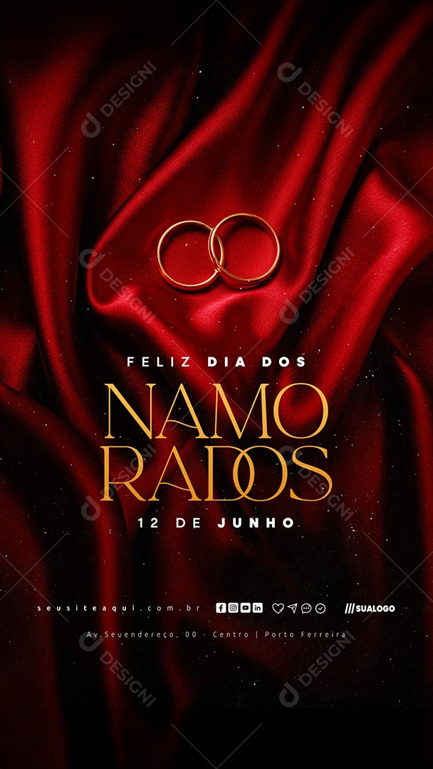 Story Feliz Dia Dos Namorados 12 de Junho Social Media PSD Editável