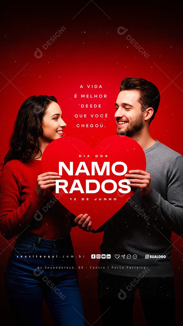 Story Dia Dos Namorados 12 de Junho Social Media PSD Editável