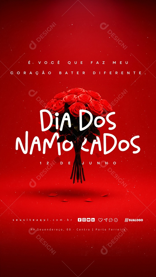 Story Dia Dos Namorados 12 de Junho Social Media PSD Editável