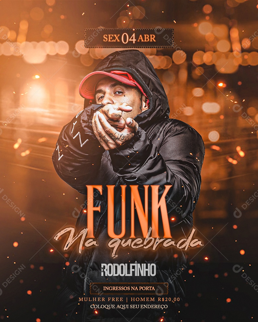 Flyer Funk Na Quebrada Social Media PSD Editável