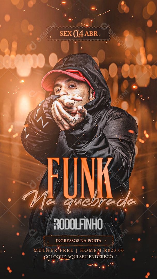 Story Flyer Funk Na Quebrada Social Media PSD Editável