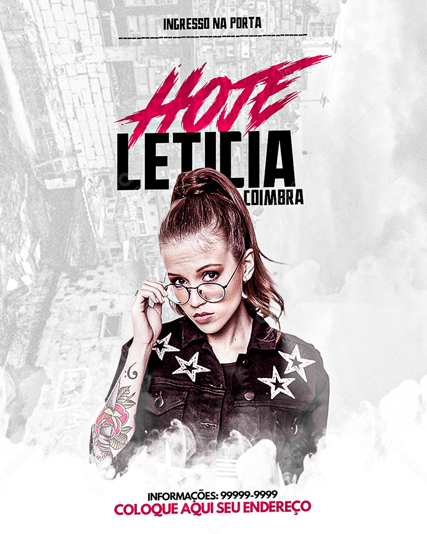 Flyer Ingresso Na Porta Social Media PSD Editável