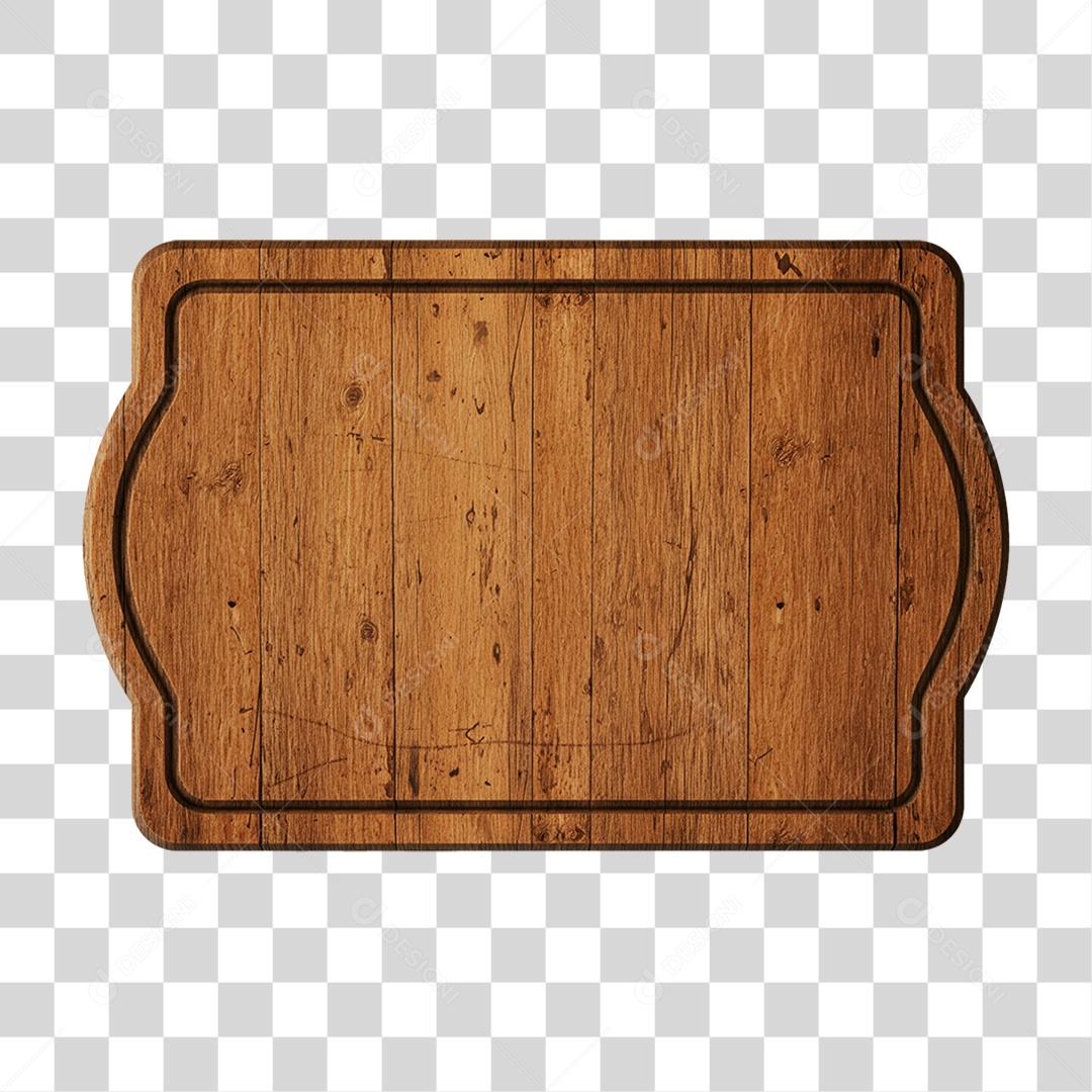 Elemento 3D Placa de Madeira PNG Transparente