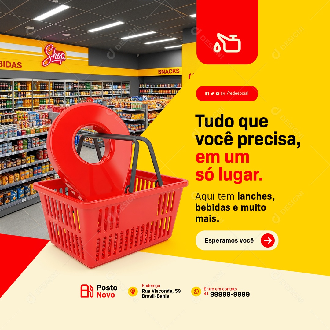 Posto De Gasolina Tudo Que Você Precisa Social Media PSD Editável