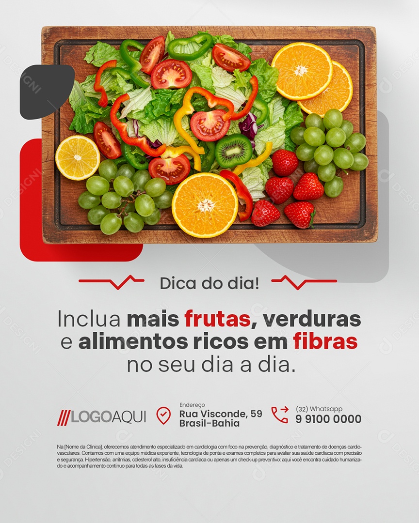 Cardiologia Inclua Mais Frutas Social Media PSD Editável