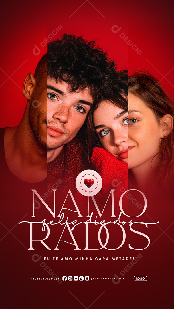 Story Feliz Dia Dos Namorados 12 de Junho Social Media PSD Editável