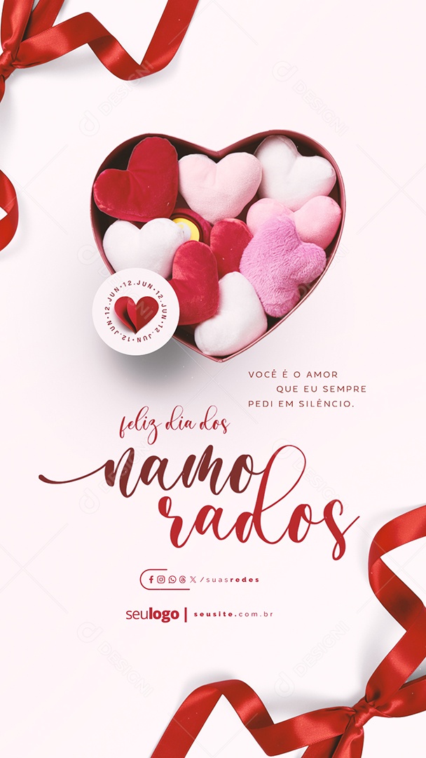 Story Feliz Dia Dos Namorados 12 de Junho Social Media PSD Editável