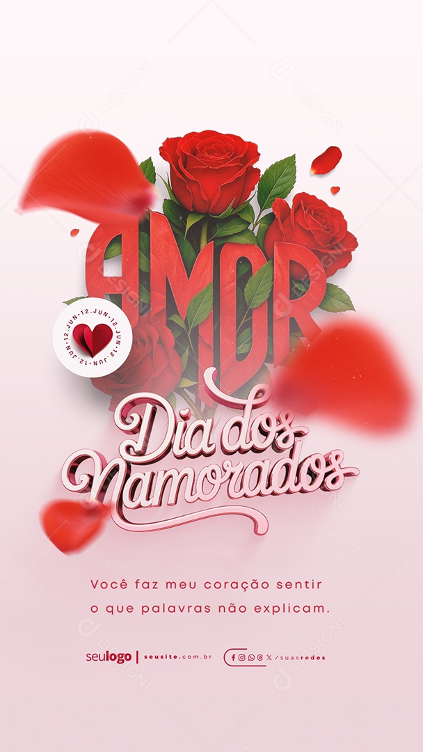Story Dia Dos Namorados 12 de Junho Social Media PSD Editável