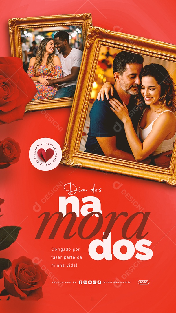Story Dia Dos Namorados 12 de Junho Social Media PSD Editável