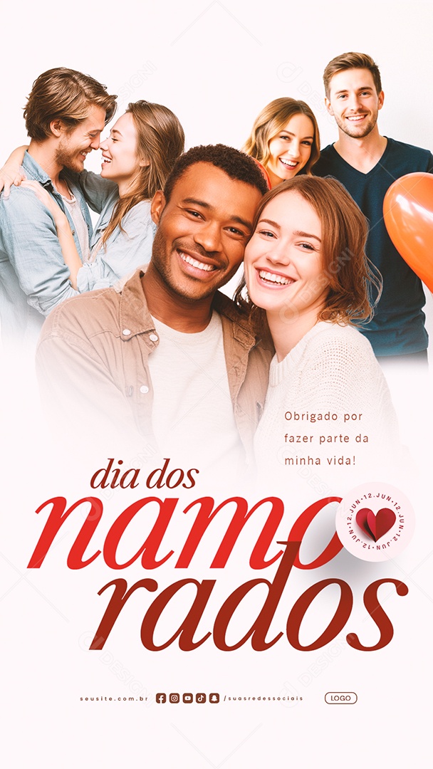 Story Feliz Dia Dos Namorados 12 de Junho Social Media PSD Editável