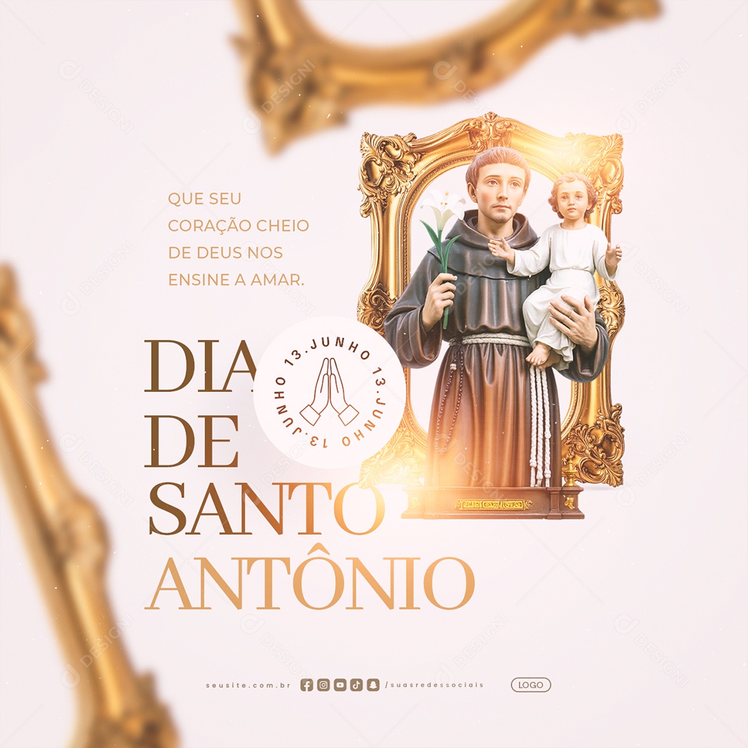 Dia De Santo Antônio 13 De Junho Social Media PSD Editável