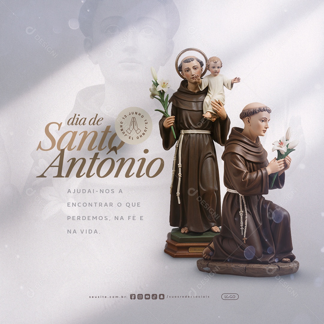 Dia De Santo Antônio 13 De Junho Social Media PSD Editável
