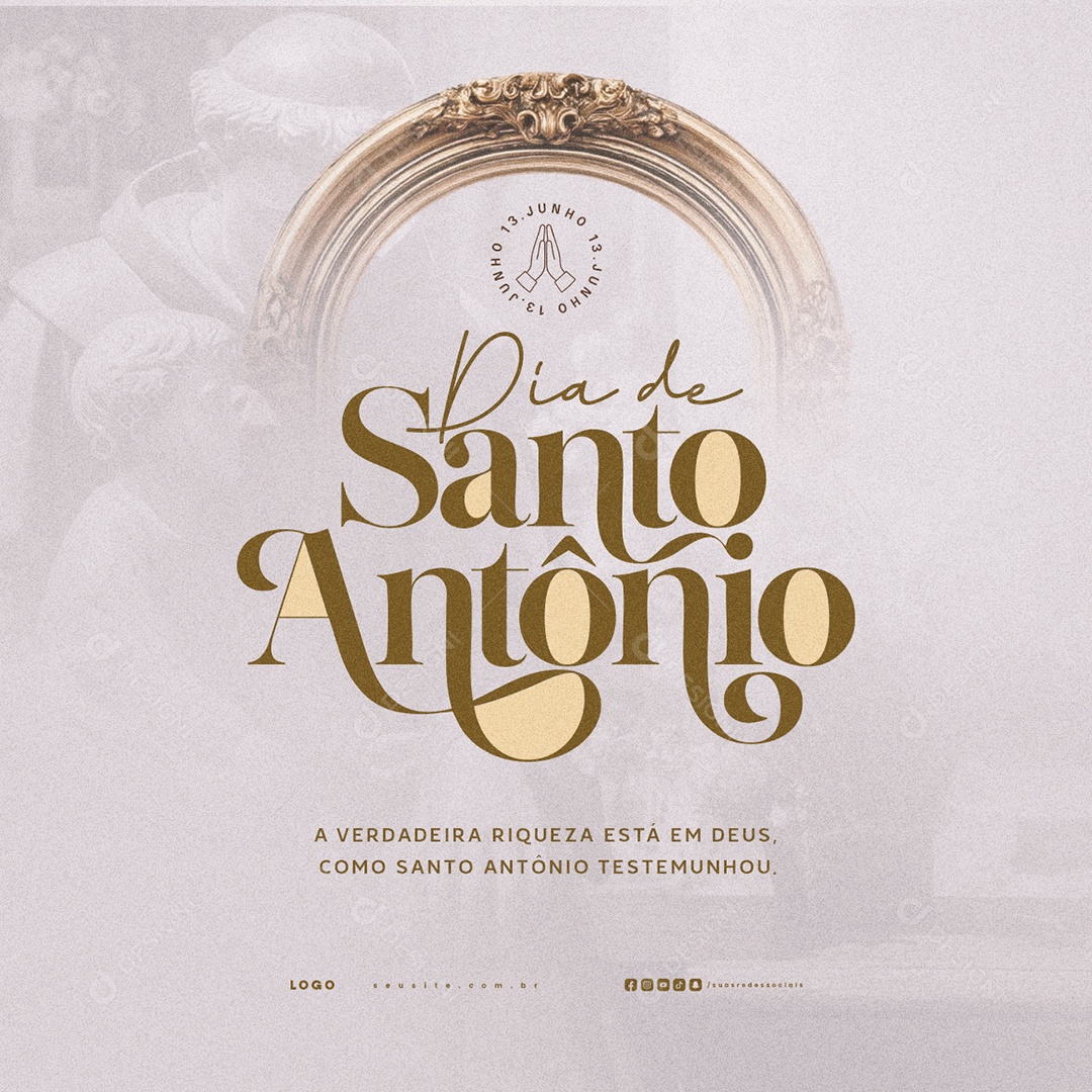 Dia De Santo Antônio 13 De Junho Social Media PSD Editável