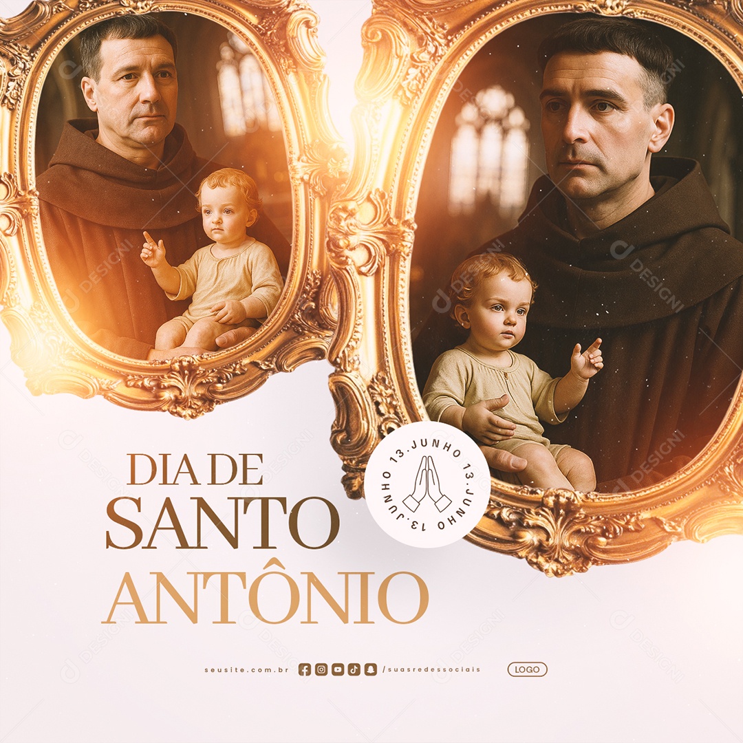 Dia De Santo Antônio 13 De Junho Social Media PSD Editável