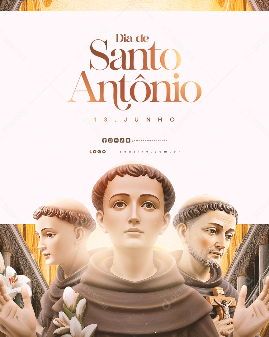 Dia De Santo Antônio 13 De Junho Social Media PSD Editável