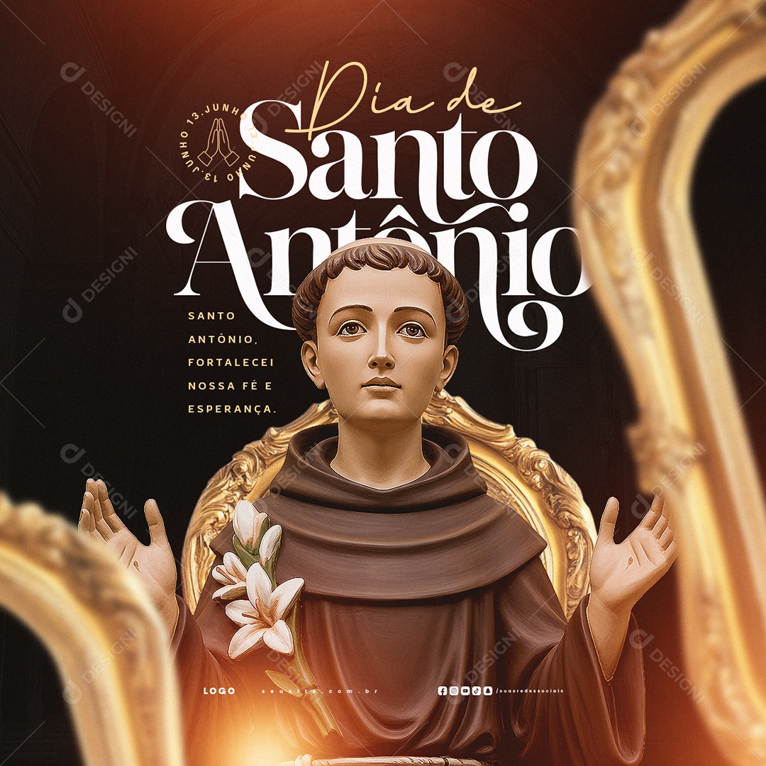 Dia De Santo Antônio 13 De Junho Social Media PSD Editável