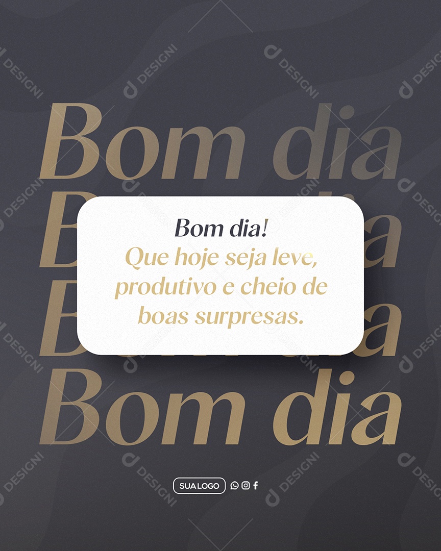 Bom Dia Frase Motivacional Social Media PSD Editável