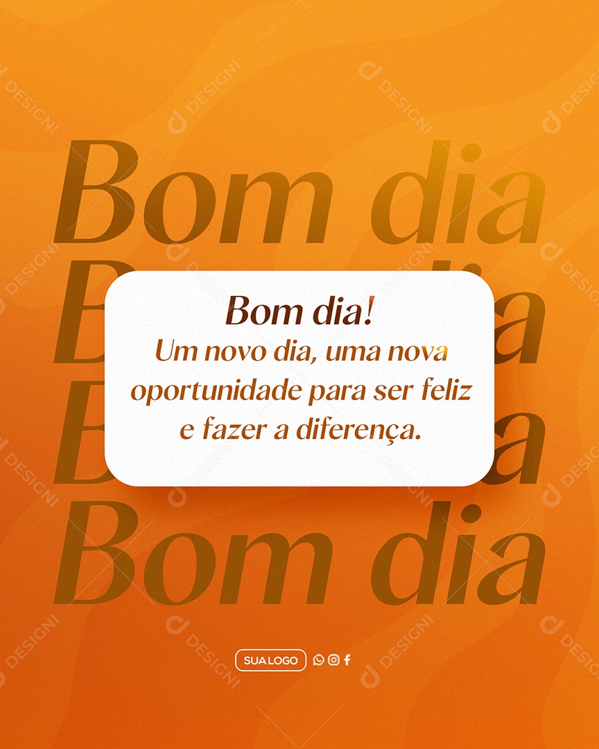 Bom Dia Frase Motivacional Social Media PSD Editável