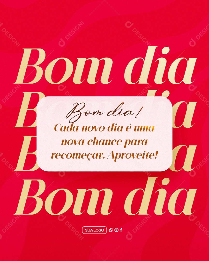 Bom Dia Frase Motivacional Social Media PSD Editável