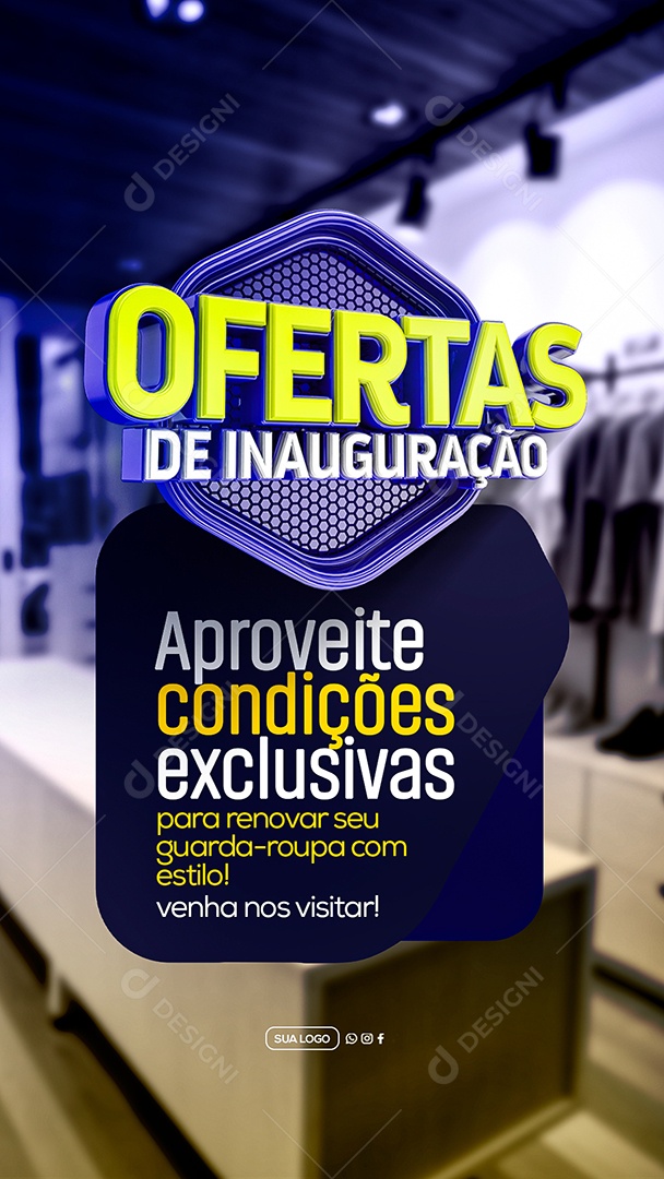 Story Ofertas de Inauguração Social Media PSD Editável