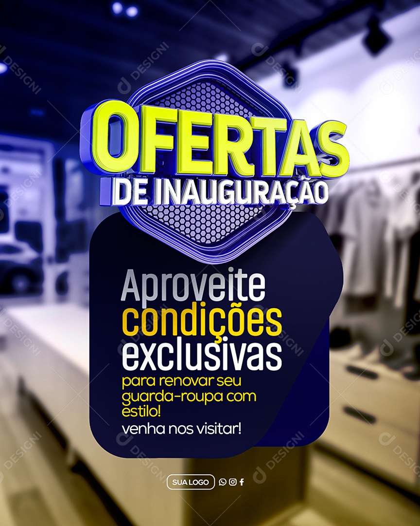 Ofertas de Inauguração Social Media PSD Editável