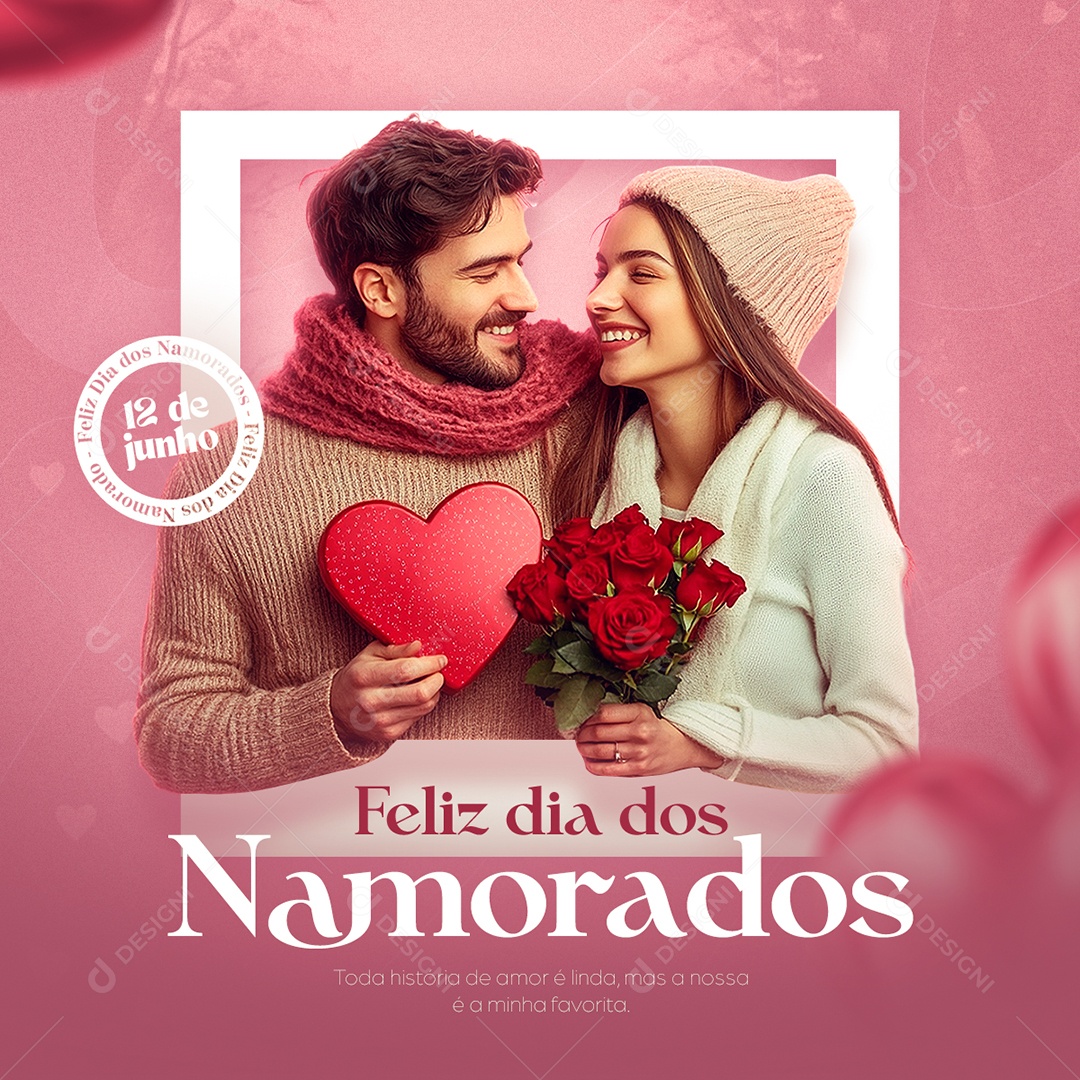 Feliz Dia Dos Namorados 12 de Junho Social Media PSD Editável