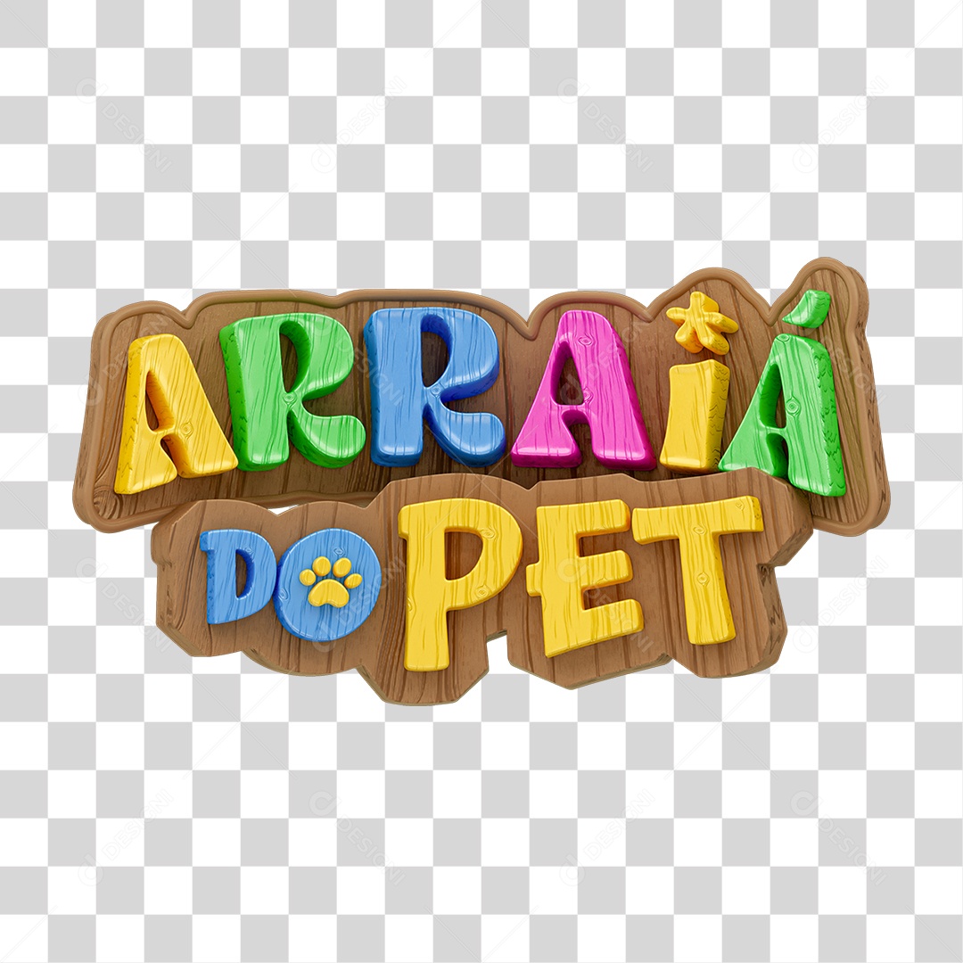 Selo 3D Arraiá do Pet PNG Transparente