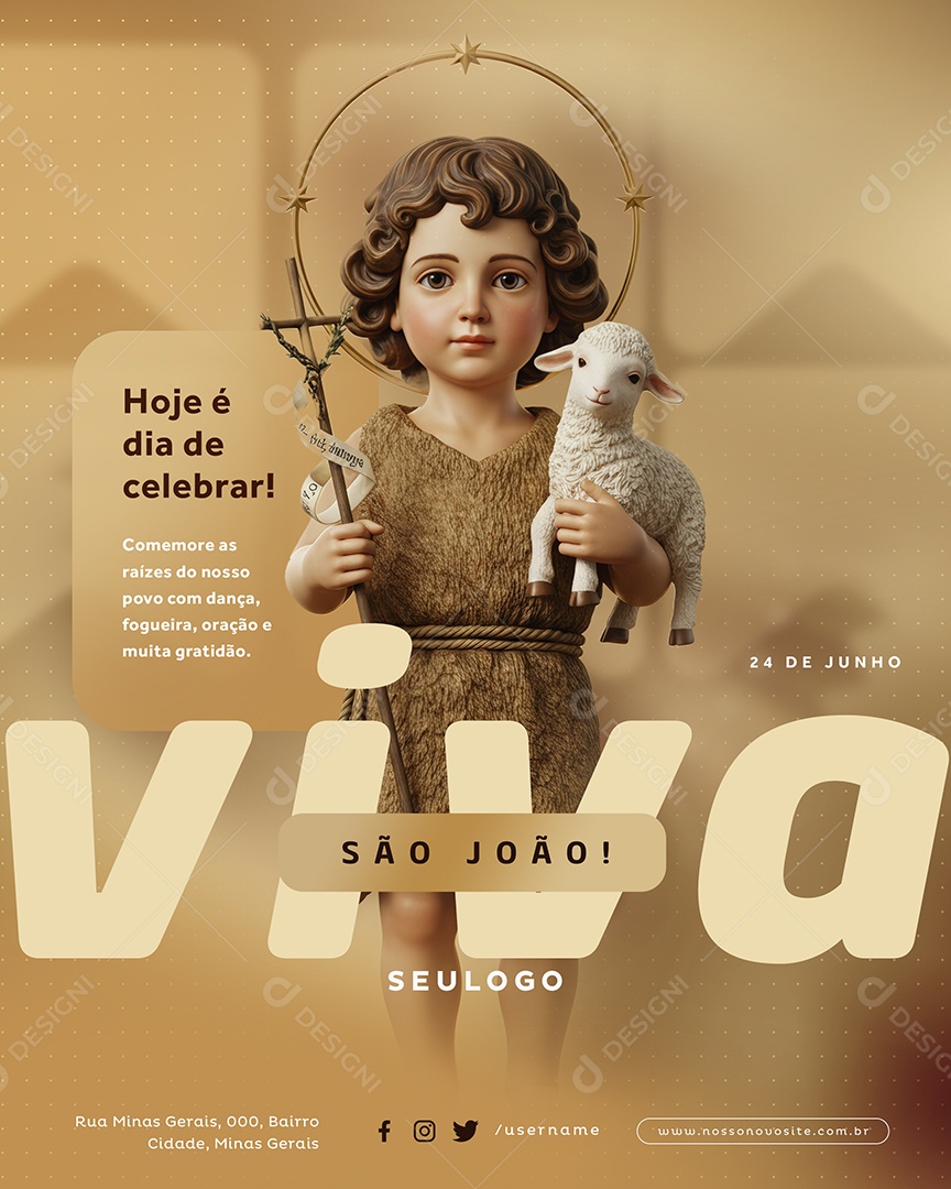 Viva São João Social Media PSD Editável