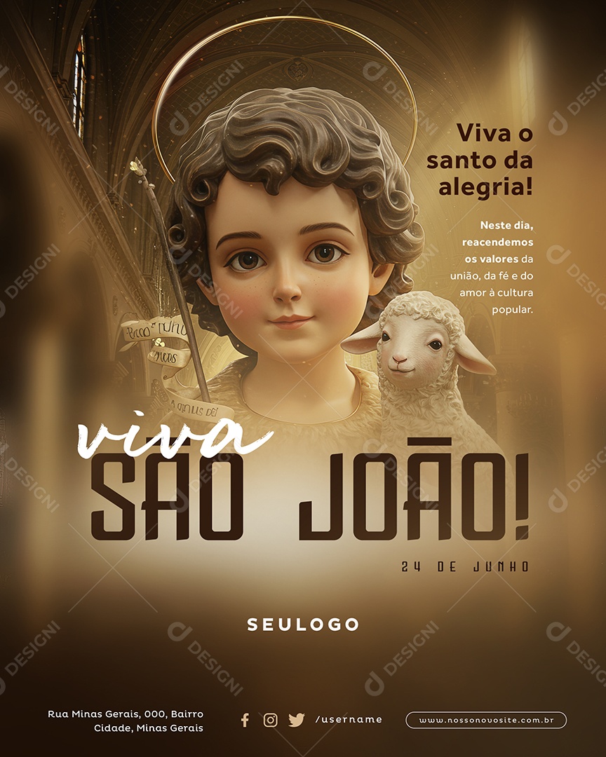 Viva São João Viva o Santo Alegre Social Media PSD Editável