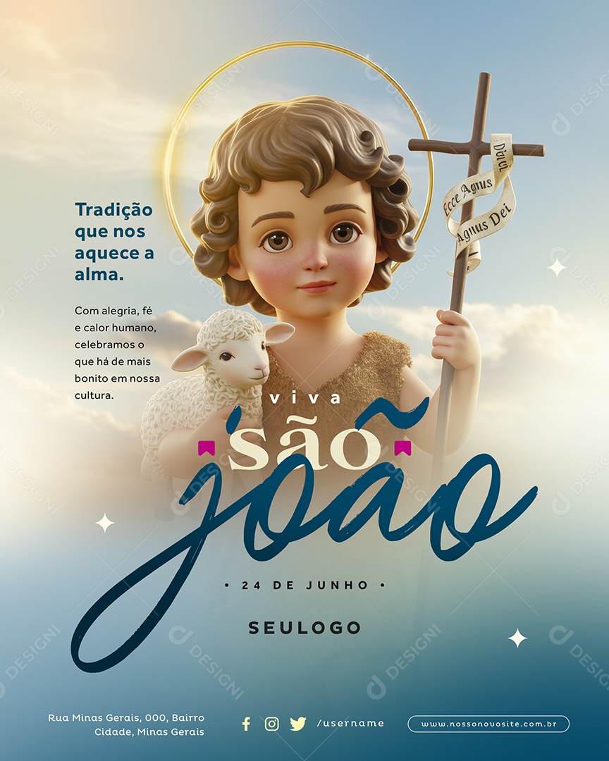 Viva São João Tradição de São João Social Media PSD Editável