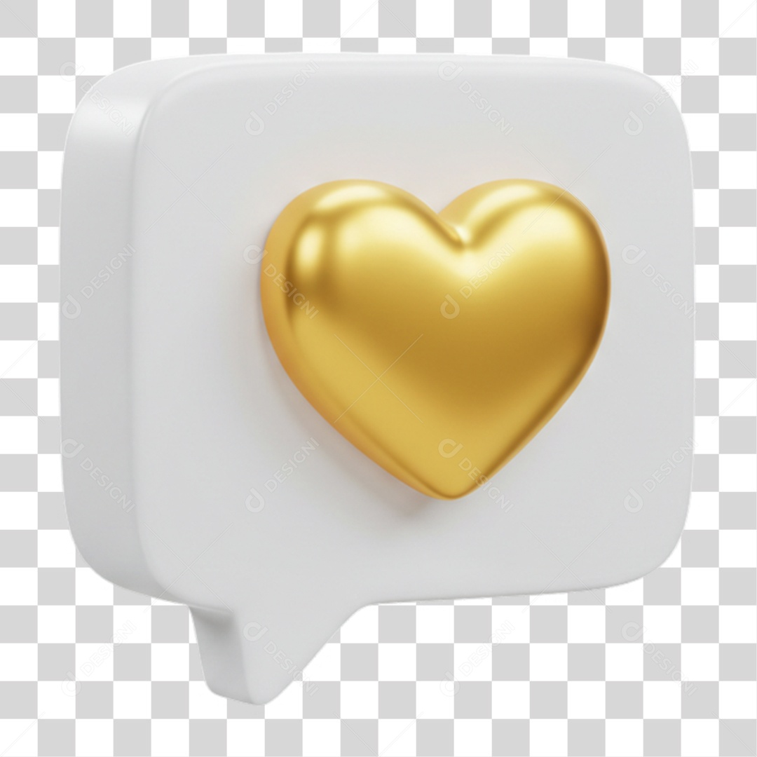 Elemento 3D Balão com Coração PNG Transparente