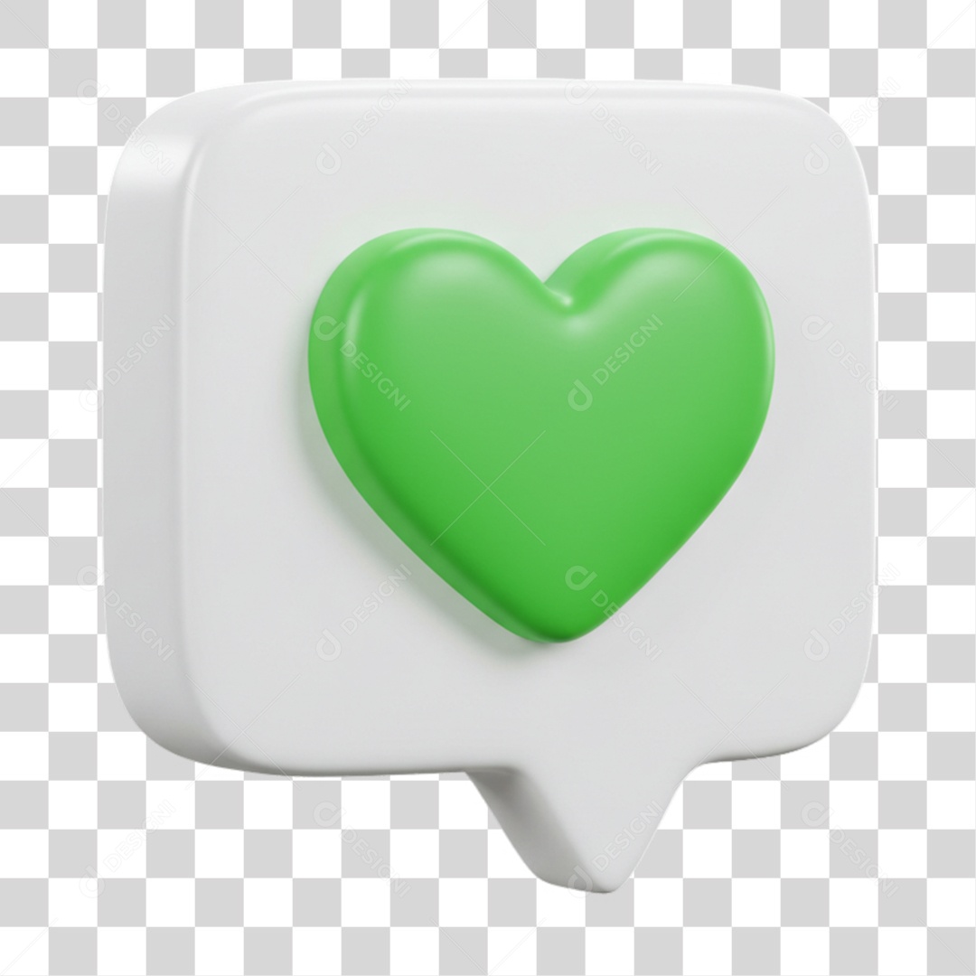 Transparent PNG Balloon with Heart 3D Element