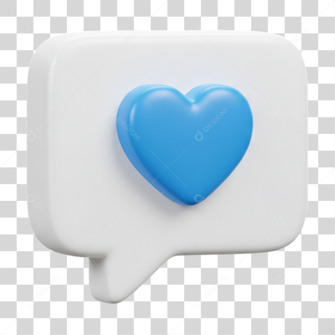 Elemento 3D Balão com Coração PNG Transparente