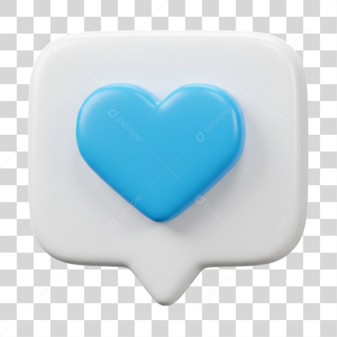 Elemento 3D Balão com Coração PNG Transparente