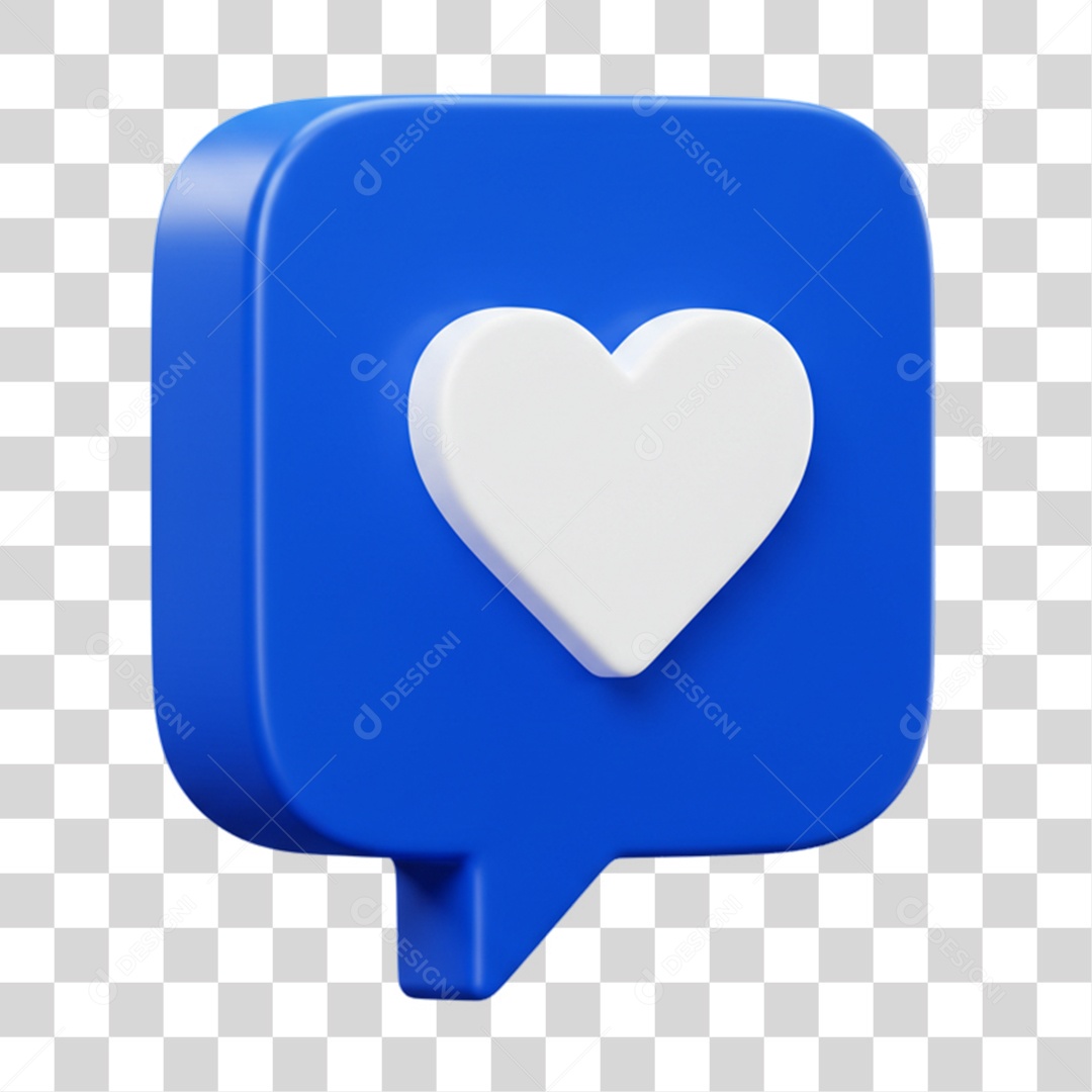 Elemento 3D Balão com Coração PNG Transparente