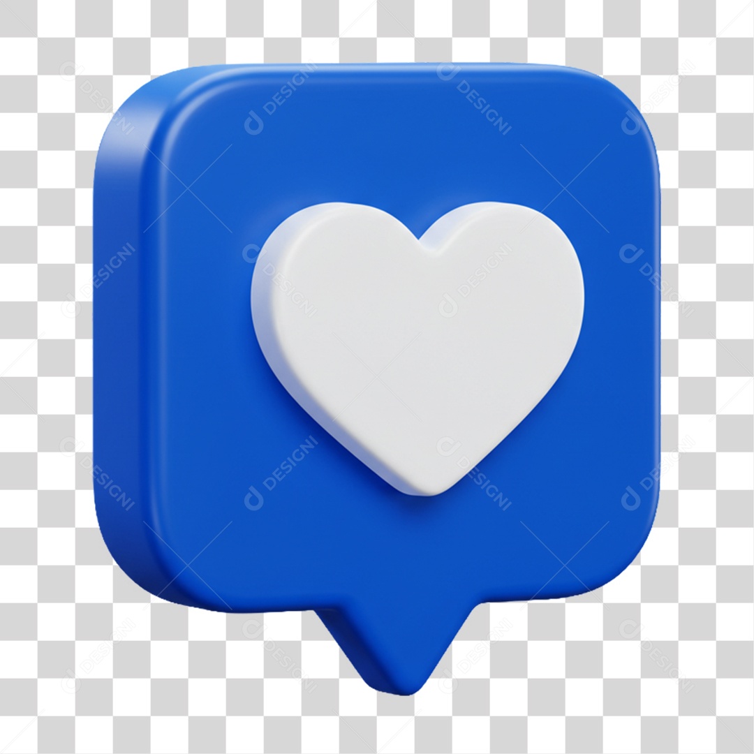 Elemento 3D Balão com Coração PNG Transparente