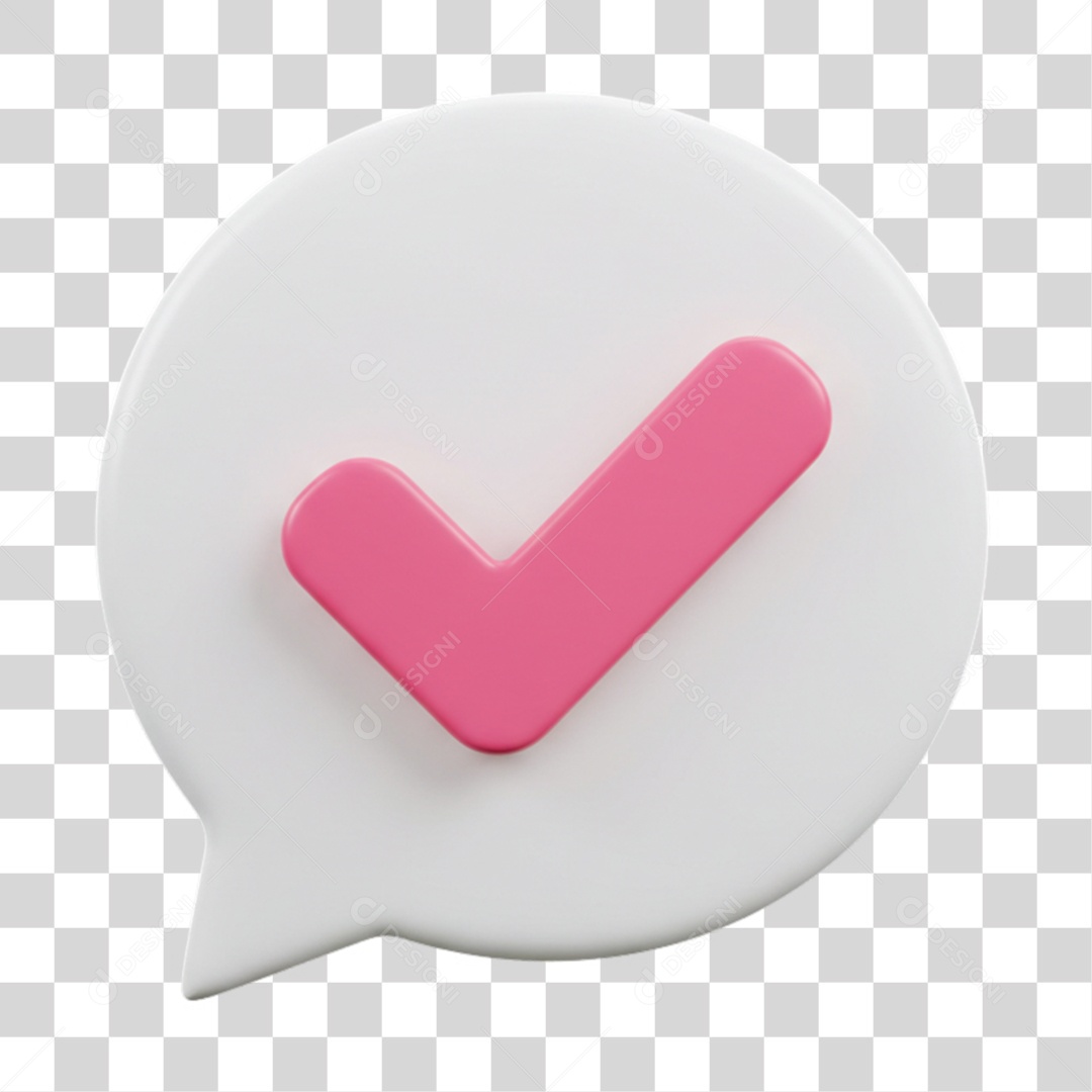 Elemento 3D Sinal Verificação Check PNG Transparente