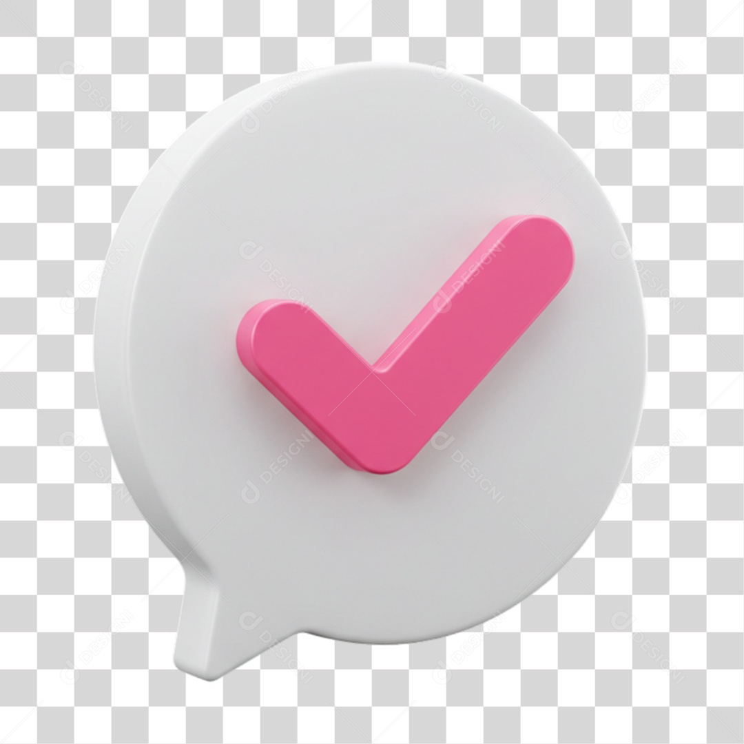 Elemento 3D Sinal Verificação Check PNG Transparente