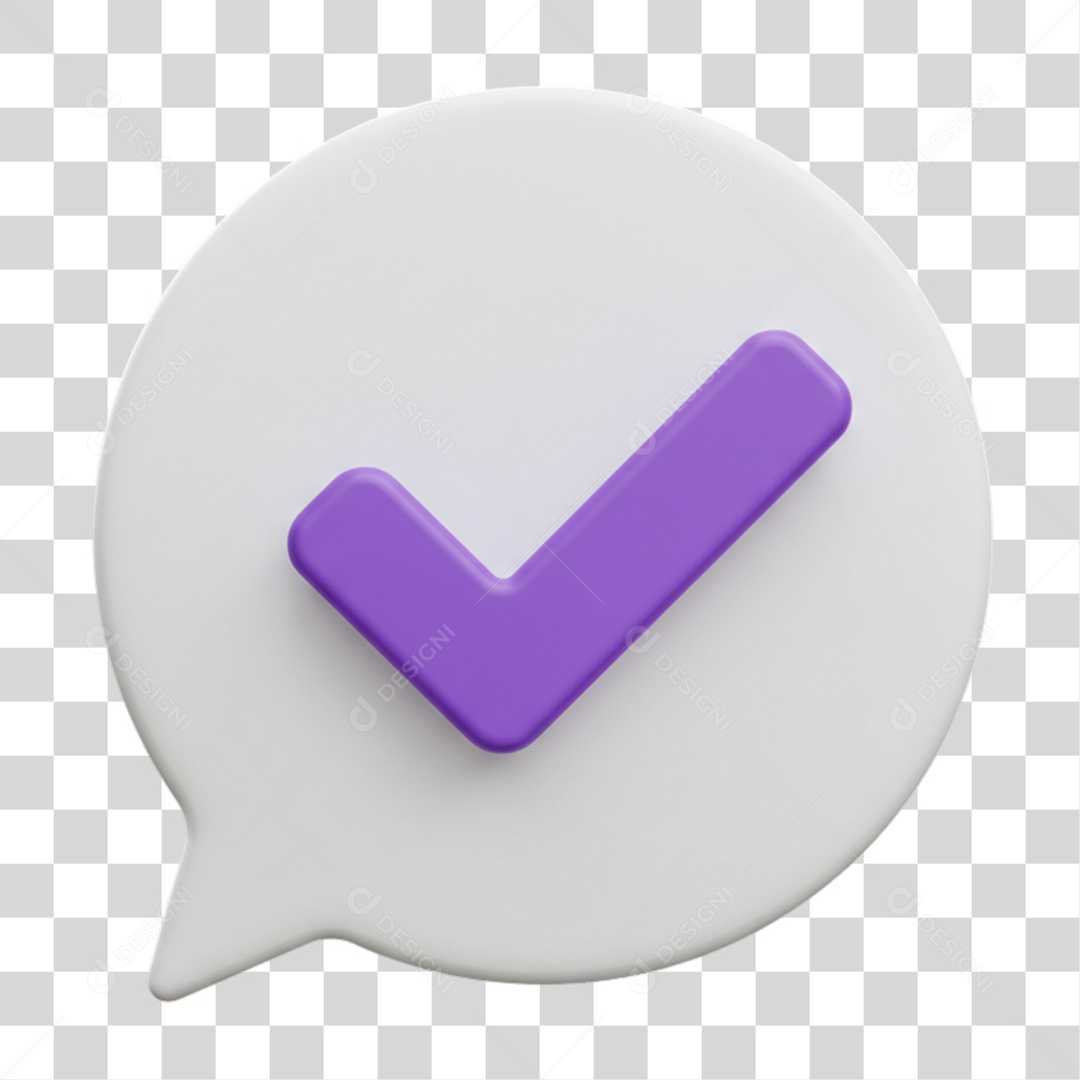 Elemento 3D Sinal Verificação Check PNG Transparente